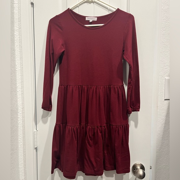 Amazon Other - Maroon Girl Long Sleeve Dress Size 10-11 Year Old